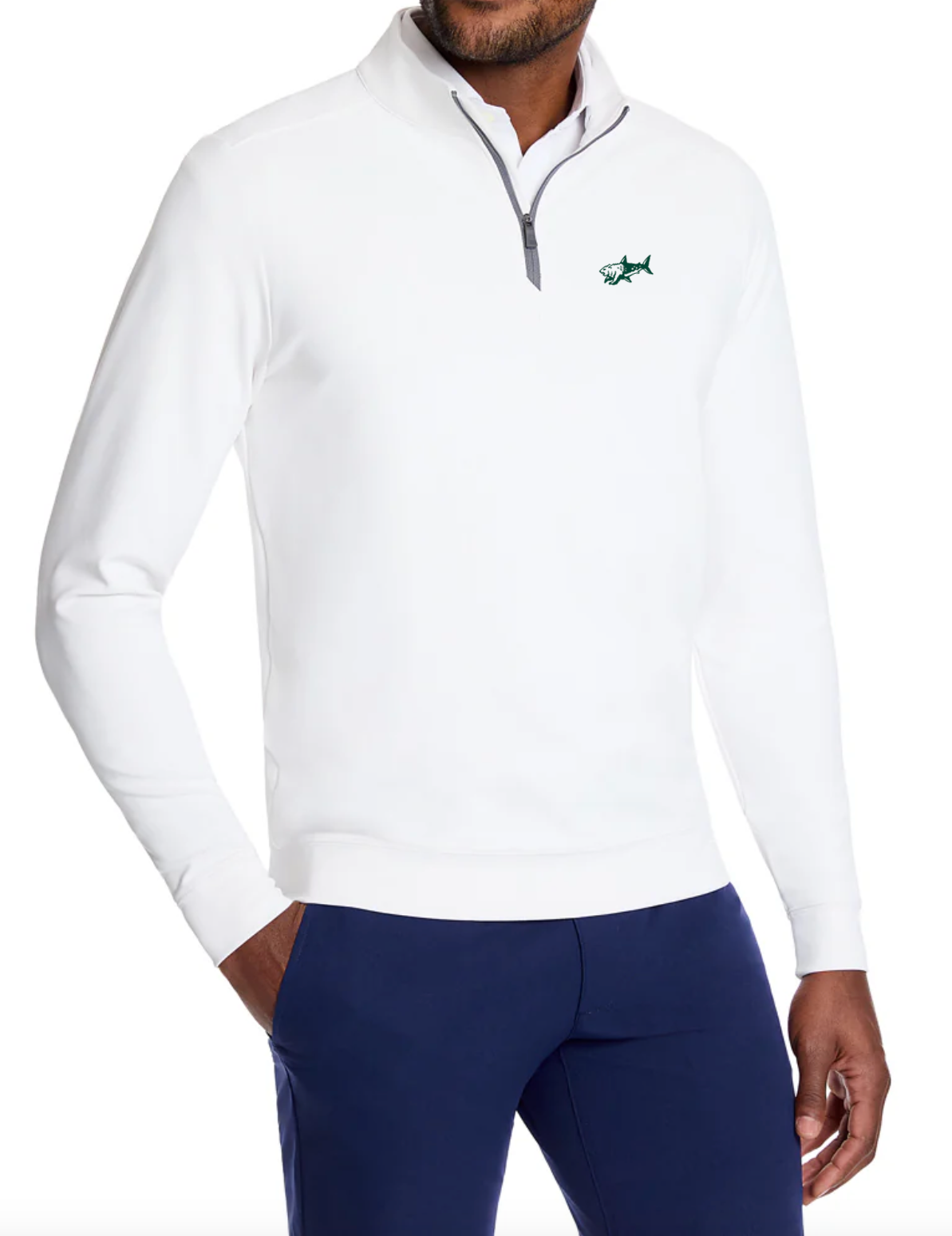 The BearShark Quarter Zip by Holderness & Bourne (White)