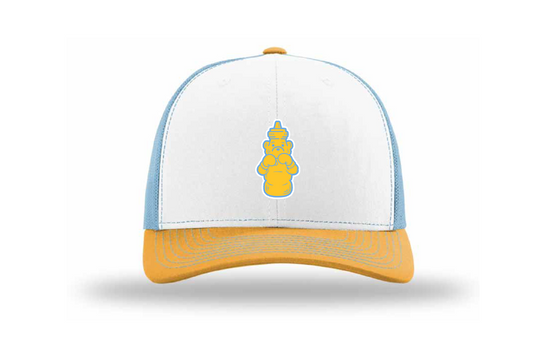 The Fight Honey Trucker Hat (White/Columbia Blue/Yellow)