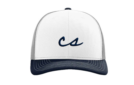 The Chalkboard Trucker Hat (White/Aluminum/Navy)