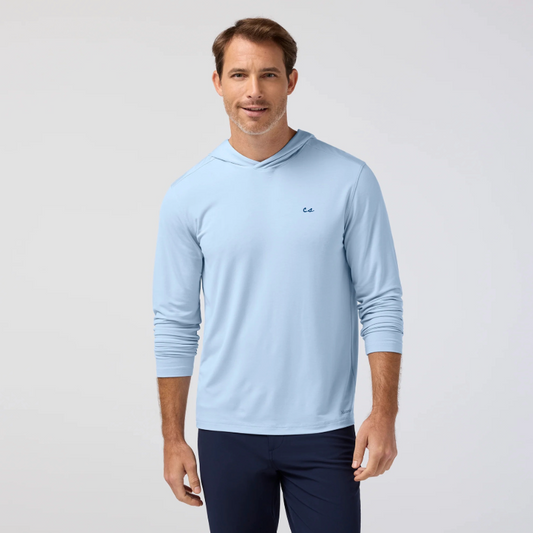 The Chalkboard Knox LS Hoodie by Mizzen+Main (Cloud Blue)