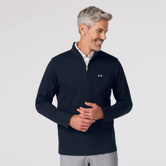 The Chalkboard KPI Quarter Zip by Mizzen+Main (Navy)