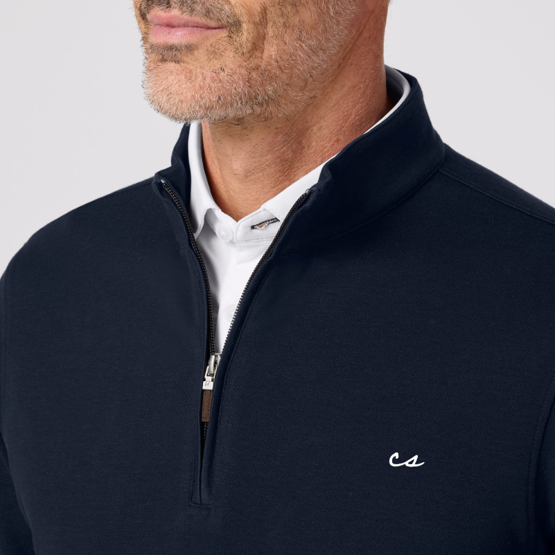 The Chalkboard KPI Quarter Zip by Mizzen+Main (Navy) – Chasing Scratch