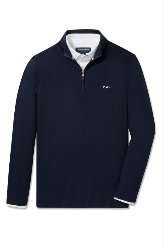 The Chalkboard KPI Quarter Zip by Mizzen+Main (Navy) – Chasing Scratch