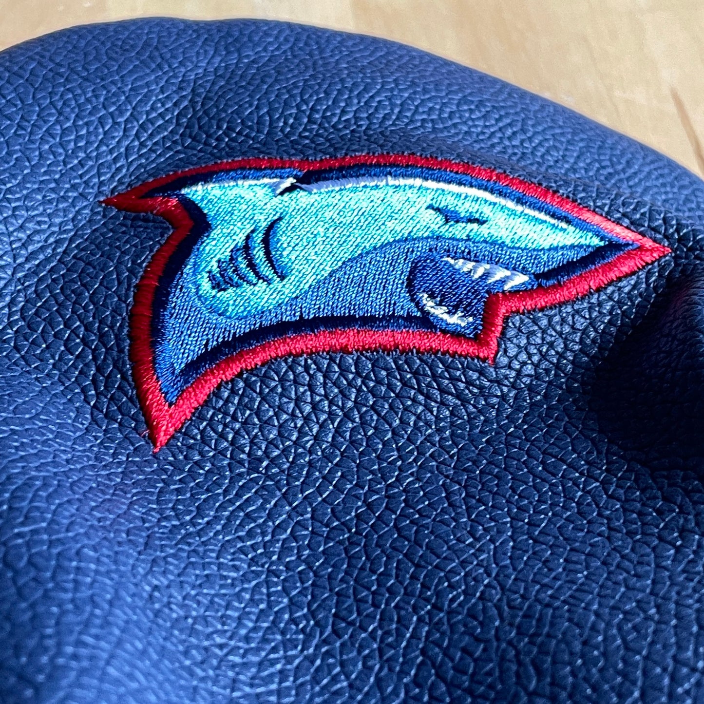 Team Shark Leather Driver Headcover (Blue)