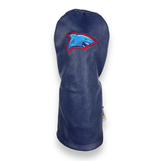 Team Shark Leather Driver Headcover (Blue)