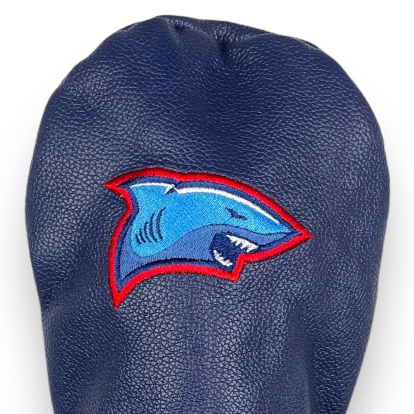 Team Shark Leather Driver Headcover (Blue)