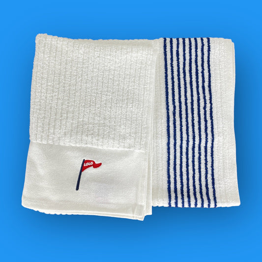 The LGLG Flag Caddy Towel (White/Blue)