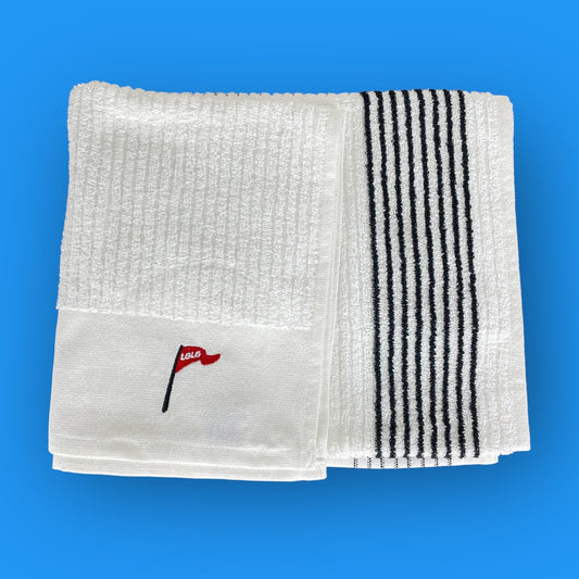The LGLG Flag Caddy Towel (White/Black)